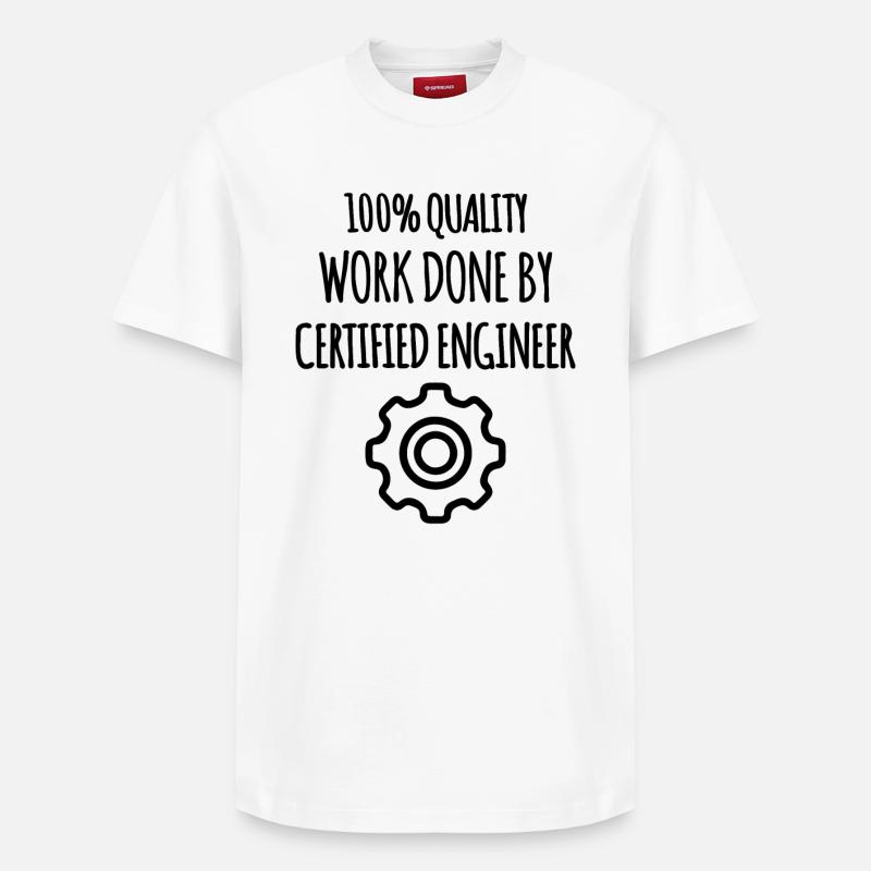 Ingénieur et Qualité - T-shirt unisexe décontracté en coton Supima – de SPREAD - blanc