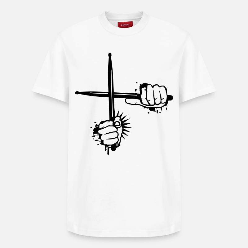 Baguettes batteries - T-shirt unisexe décontracté en coton Supima – de SPREAD - blanc