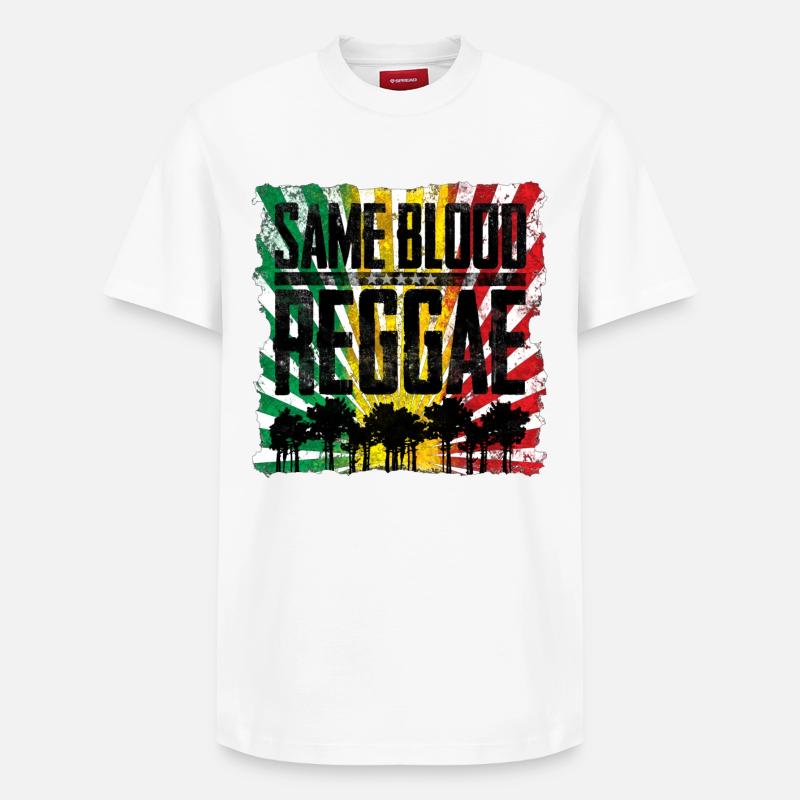 Same Blood, Different Roots Design - Relaxed Unisex Supima Cotton T-Shirt – von SPREAD - Weiß