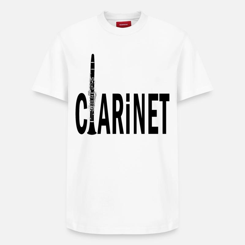 Texte de clarinette - T-shirt unisexe décontracté en coton Supima – de SPREAD - blanc