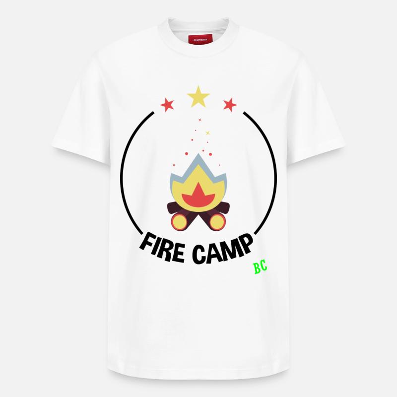 Camp de feu - T-shirt unisexe décontracté en coton Supima – de SPREAD - blanc