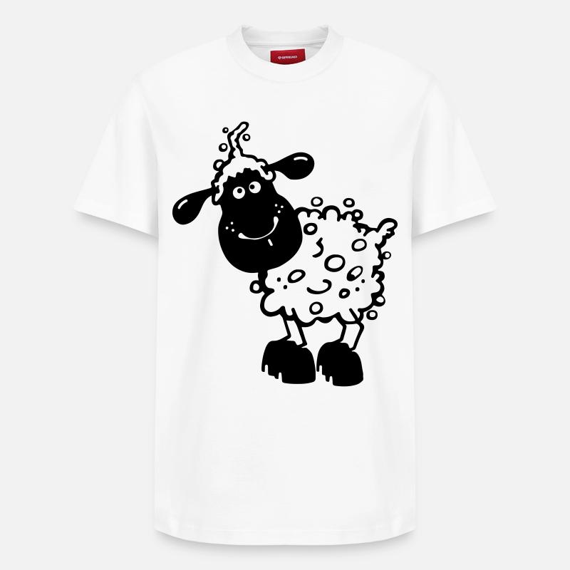 Kleines Schaf - Schafe - Relaxed Unisex Supima Cotton T-Shirt – von SPREAD - Weiß