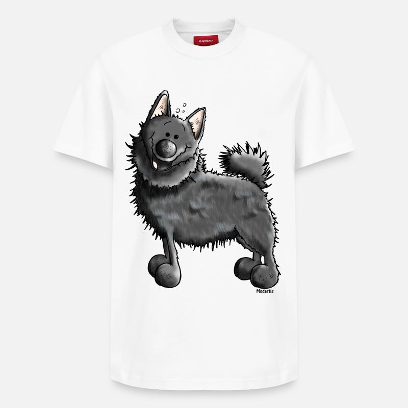 Drôle Schipperke - Chien - T-shirt unisexe décontracté en coton Supima – de SPREAD - blanc