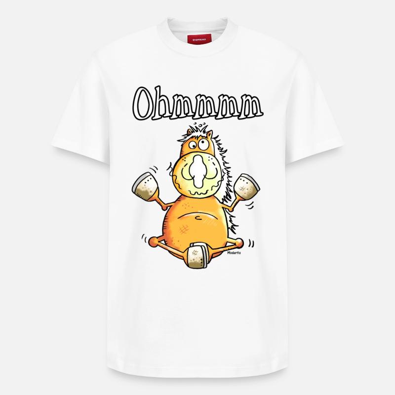 Ohmmmm Pferd - Pferde - Relaxed Unisex Supima Cotton T-Shirt – von SPREAD - Weiß