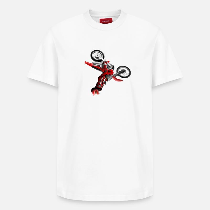 Motocross - T-shirt unisexe décontracté en coton Supima – de SPREAD - blanc