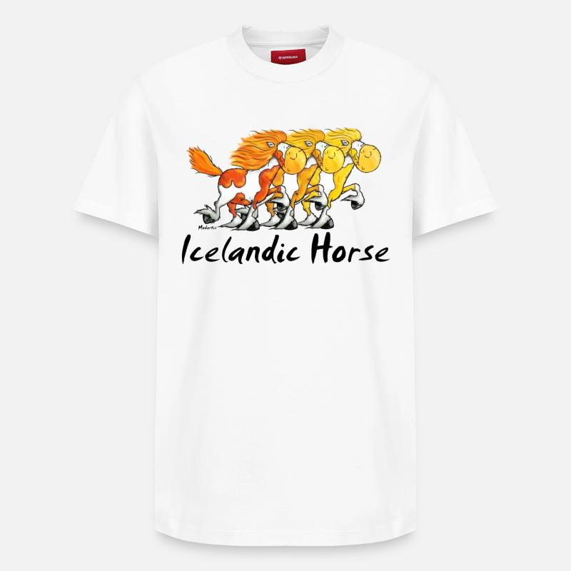 Islandpferde Trio - Isländer - Relaxed Unisex Supima Cotton T-Shirt – von SPREAD - Weiß