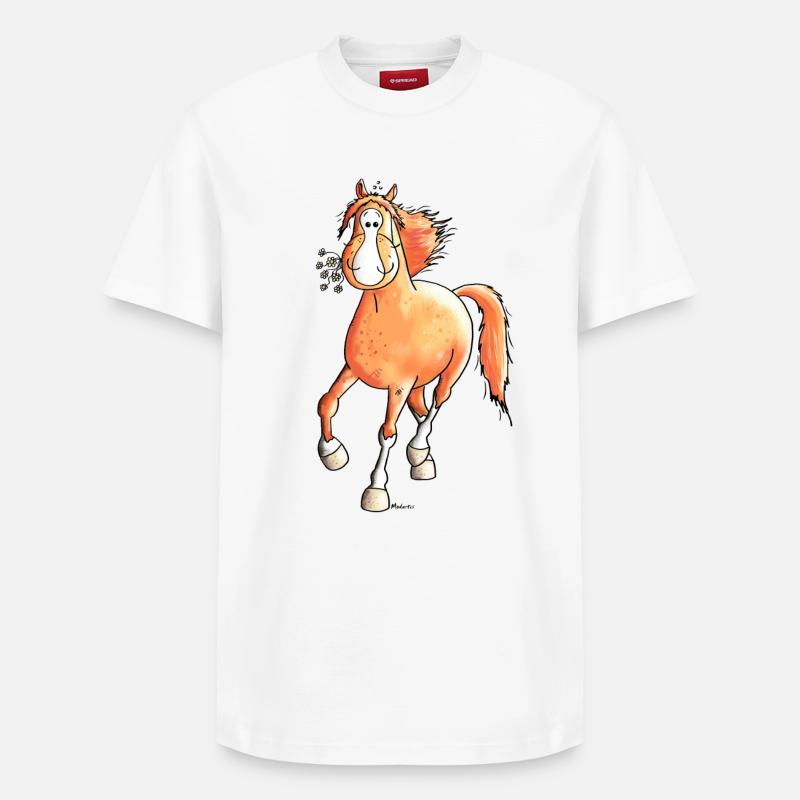 Niedliches Pferd - Pferde - Relaxed Unisex Supima Cotton T-Shirt – von SPREAD - Weiß
