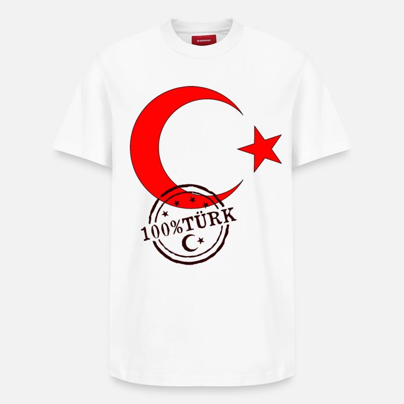 Drapeau turc 100% Türk - T-shirt unisexe décontracté en coton Supima – de SPREAD - blanc