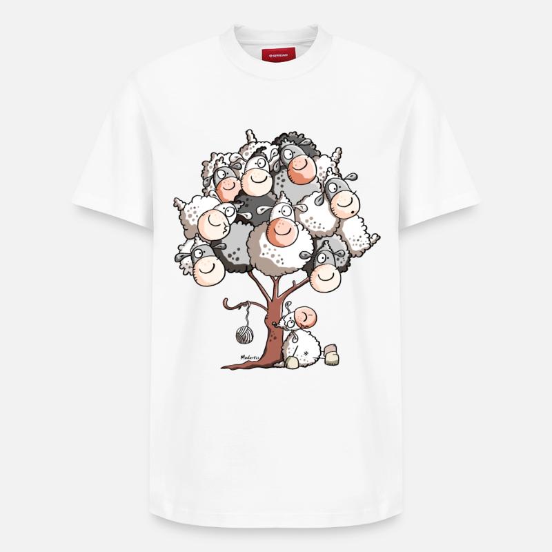 Wolliges Schafbäumchen - Relaxed Unisex Supima Cotton T-Shirt – von SPREAD - Weiß