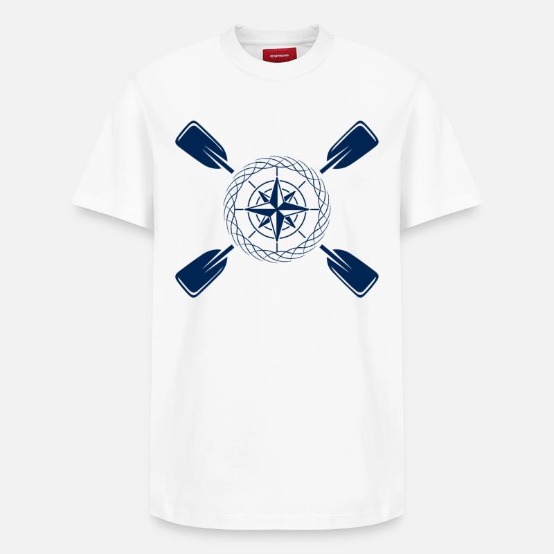 Paddle & Compass - Relaxed Unisex Supima Cotton T-Shirt – by SPREAD - white
