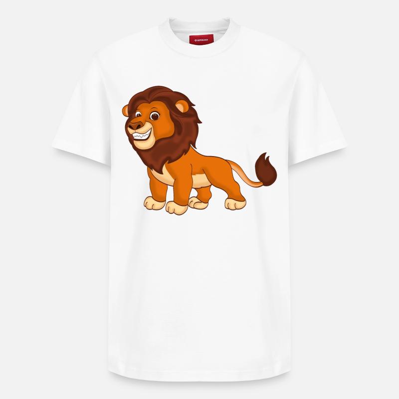 Lion - Roi des bêtes - T-shirt unisexe décontracté en coton Supima – de SPREAD - blanc
