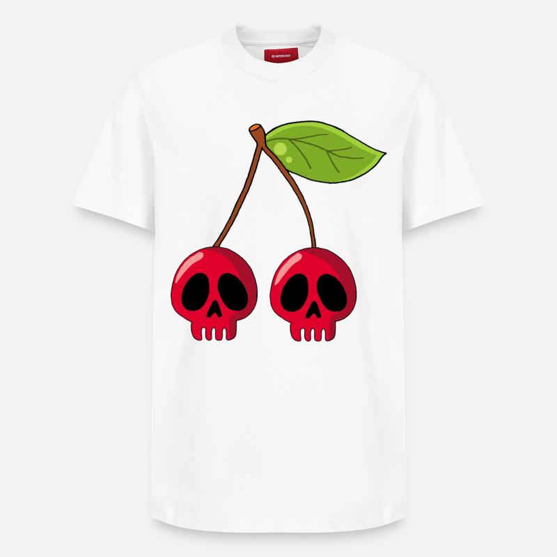 Kirschschädel - Relaxed Unisex Supima Cotton T-Shirt – von SPREAD - Weiß