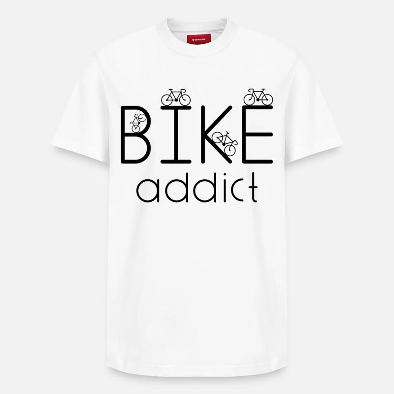 Accro du vélo - T-shirt unisexe décontracté en coton Supima – de SPREAD - blanc