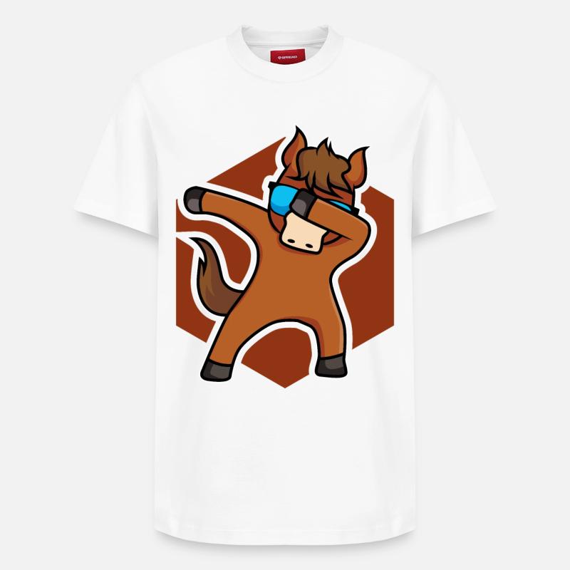 Tanzendes Pferdchen - Relaxed Unisex Supima Cotton T-Shirt – von SPREAD - Weiß