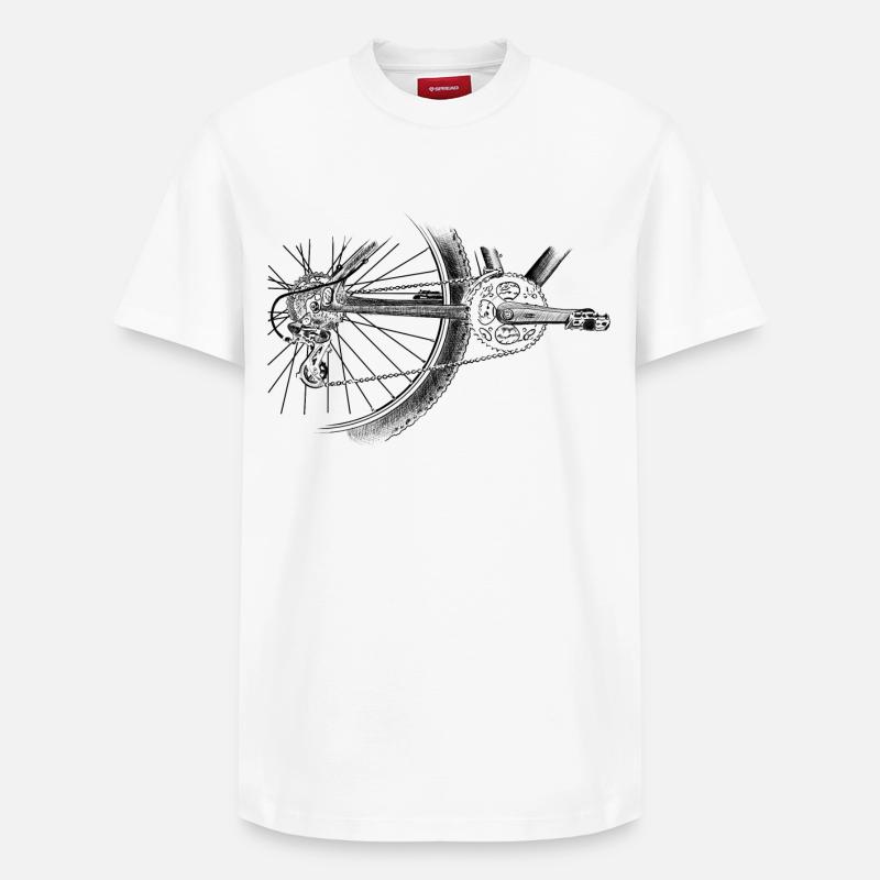 roue - T-shirt unisexe décontracté en coton Supima – de SPREAD - blanc