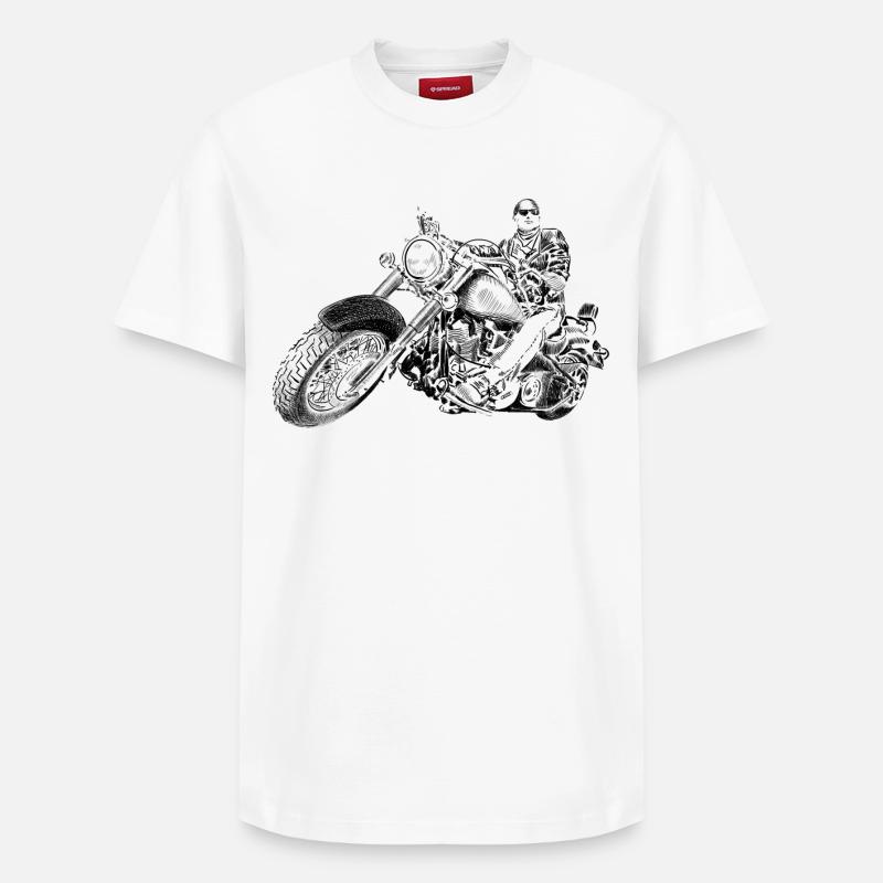 chopper - Relaxed Unisex Supima Cotton T-Shirt – by SPREAD - white
