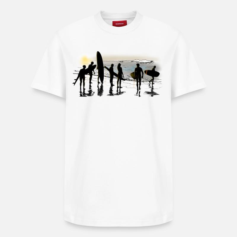 surfing - T-shirt unisexe décontracté en coton Supima – de SPREAD - blanc