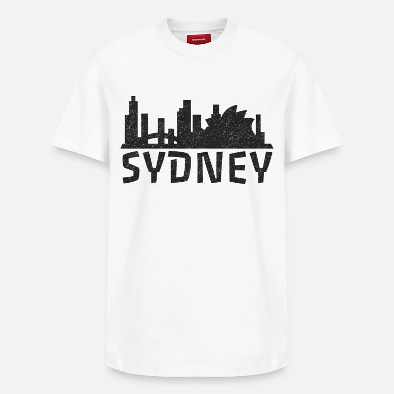 Sydney Skyline - Australie - T-shirt unisexe décontracté en coton Supima – de SPREAD - blanc