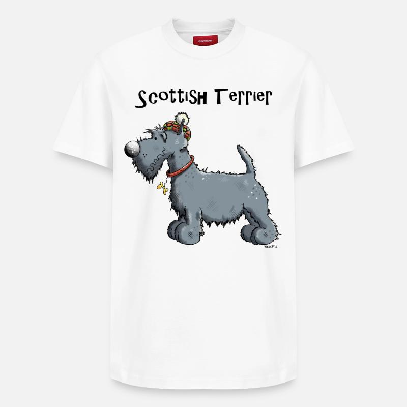 Silvius der Scottish Terrier - Relaxed Unisex Supima Cotton T-Shirt – von SPREAD - Weiß