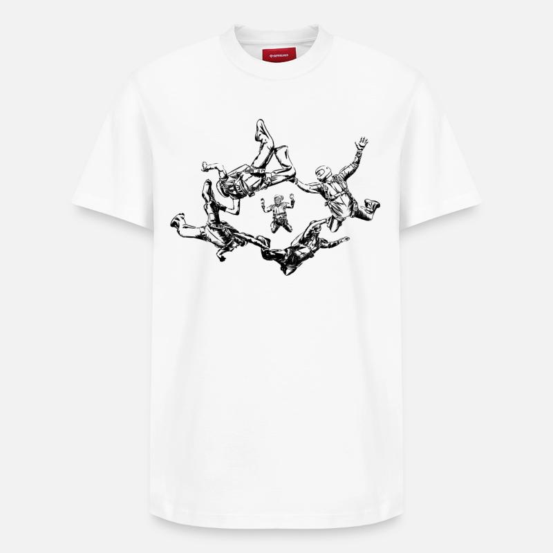 skydivers - Relaxed Unisex Supima Cotton T-Shirt – von SPREAD - Weiß