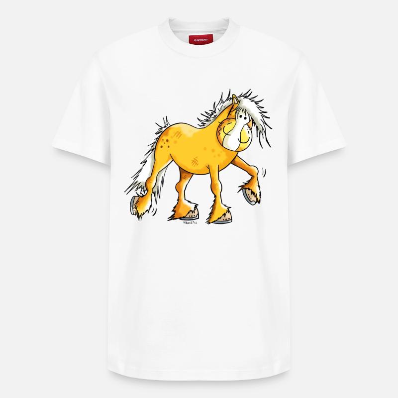 Mignon Haflinger - T-shirt unisexe décontracté en coton Supima – de SPREAD - blanc