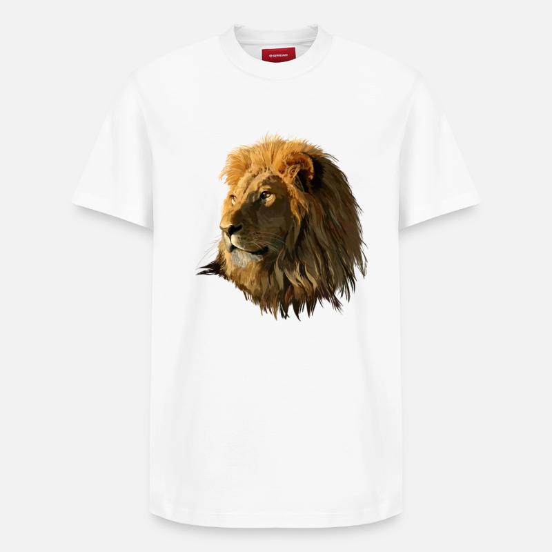 Löwe - Relaxed Unisex Supima Cotton T-Shirt – von SPREAD - Weiß