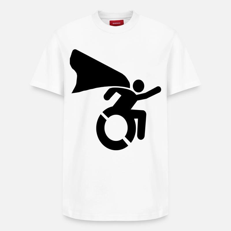 en fauteuil roulant # - T-shirt unisexe décontracté en coton Supima – de SPREAD - blanc