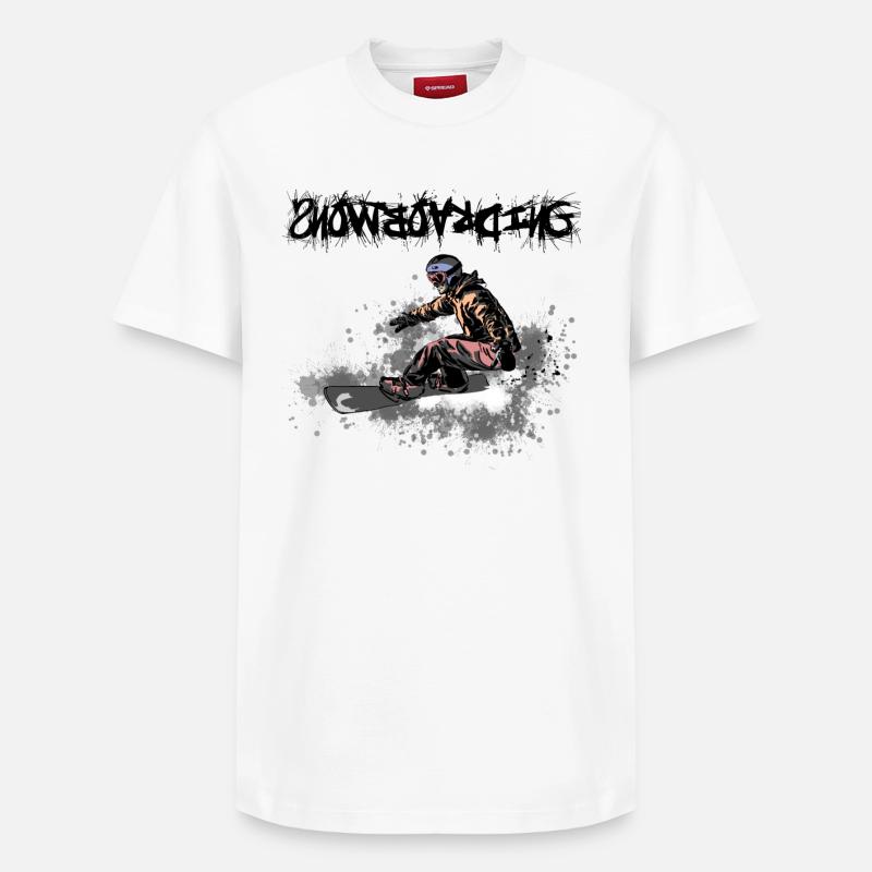 Snowboarding - Relaxed Unisex Supima Cotton T-Shirt – von SPREAD - Weiß