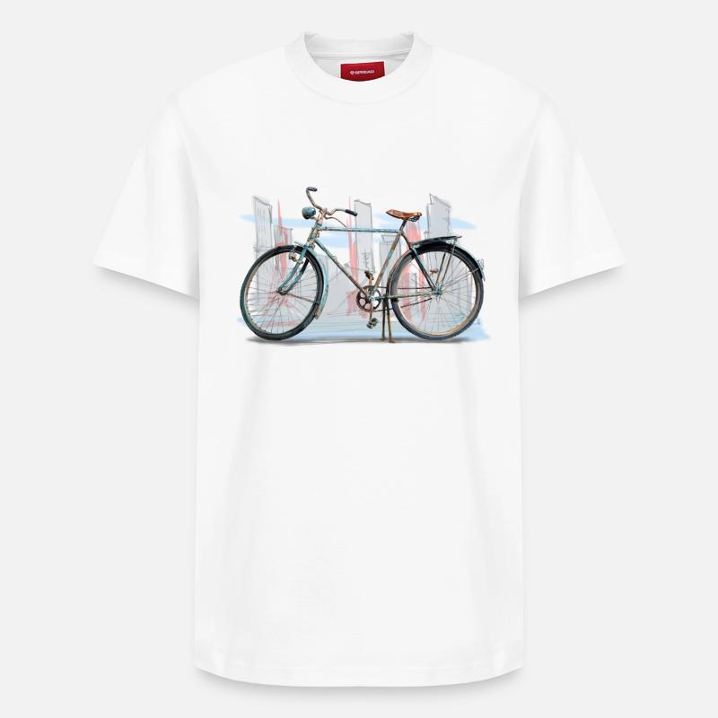 Bicycle - T-shirt unisexe décontracté en coton Supima – de SPREAD - blanc