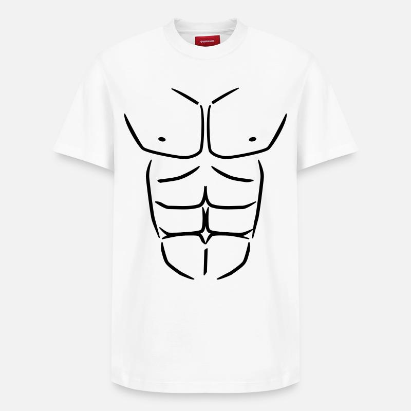 Sixpack Six pack Abs - Relaxed Unisex Supima Cotton T-Shirt – von SPREAD - Weiß
