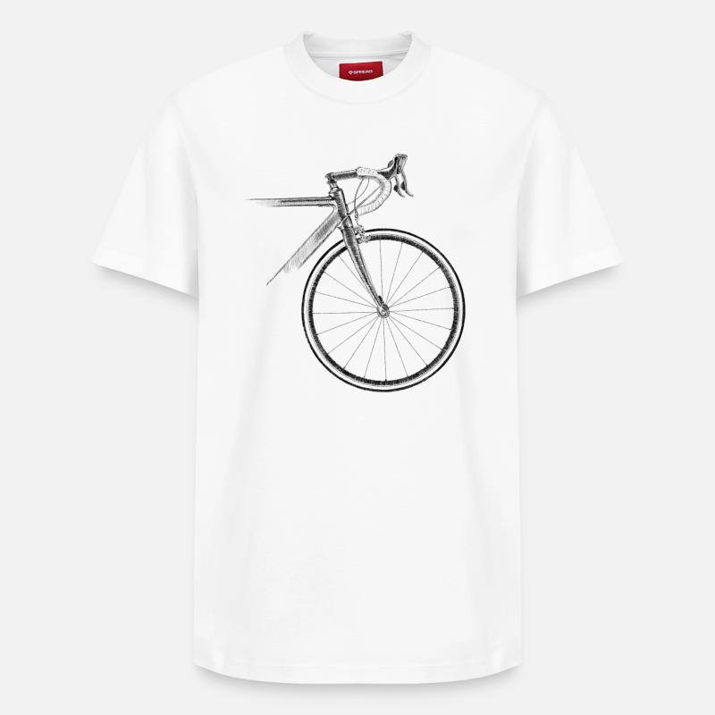 vélo de course - T-shirt unisexe décontracté en coton Supima – de SPREAD - blanc