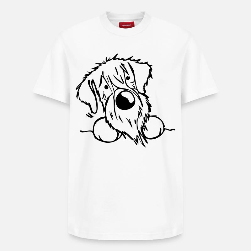 Neugieriger Schnauzer - Relaxed Unisex Supima Cotton T-Shirt – von SPREAD - Weiß