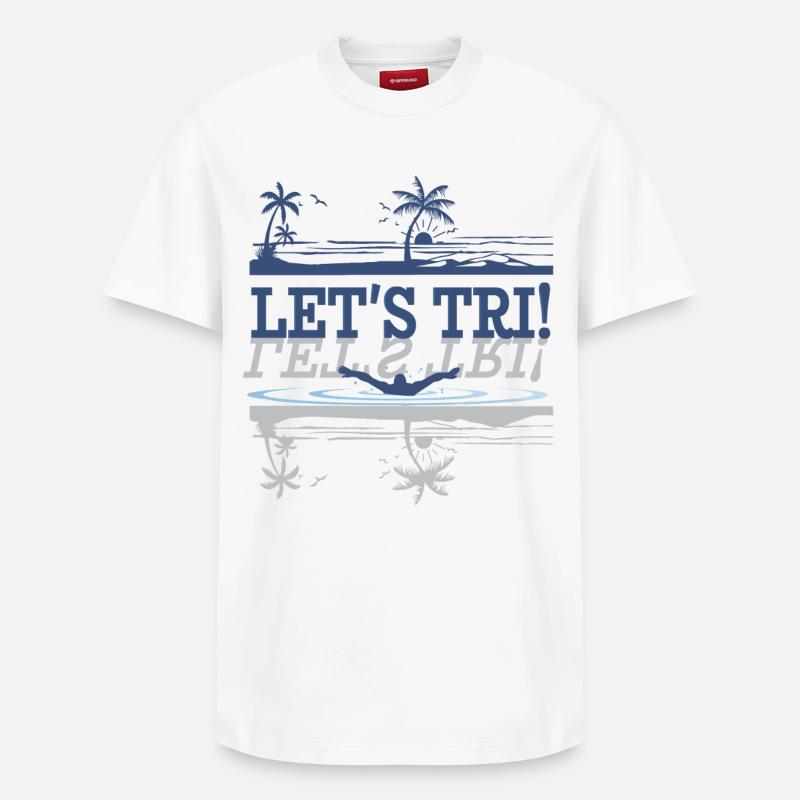 Triathlon - Let’s Tri ! - T-shirt unisexe décontracté en coton Supima – de SPREAD - blanc