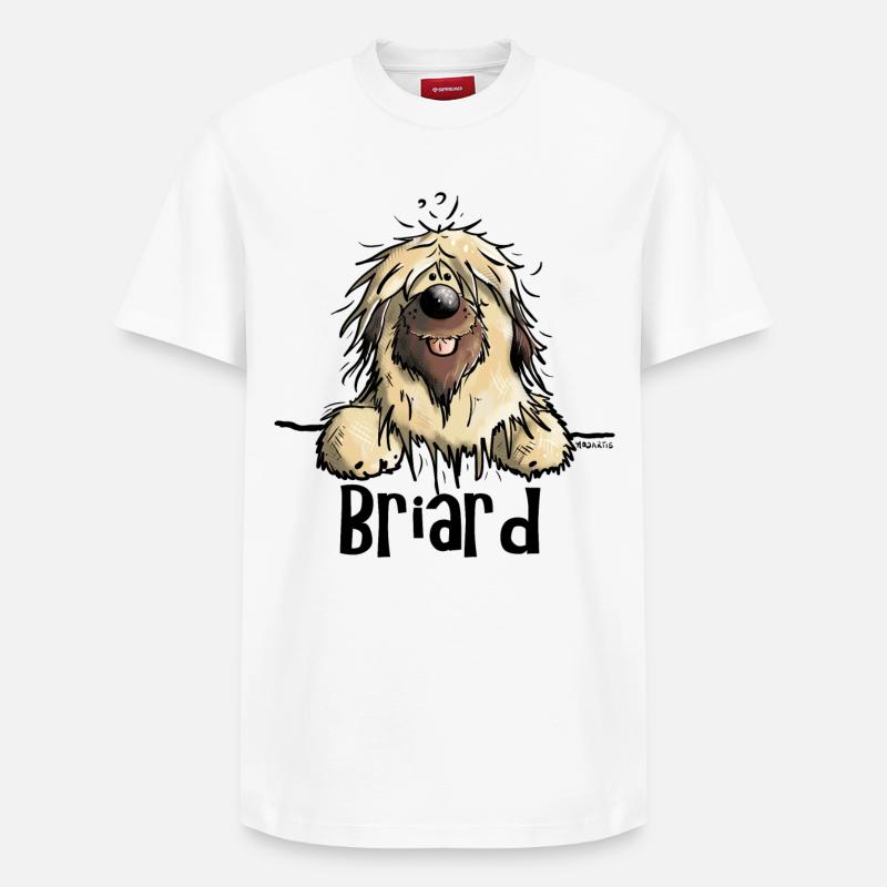 Funny Briard - T-shirt unisexe décontracté en coton Supima – de SPREAD - blanc
