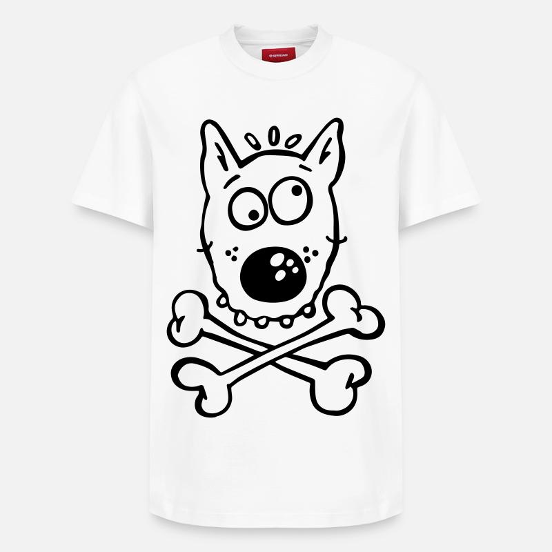 Pirate Dog - T-shirt unisexe décontracté en coton Supima – de SPREAD - blanc