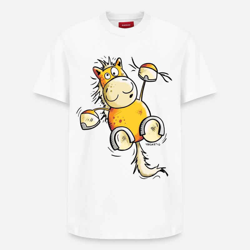 Drôle Cheval - T-shirt unisexe décontracté en coton Supima – de SPREAD - blanc