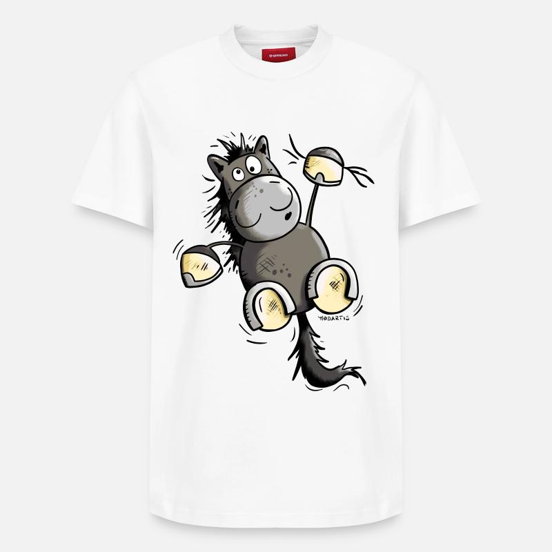 Cheval Noir - T-shirt unisexe décontracté en coton Supima – de SPREAD - blanc