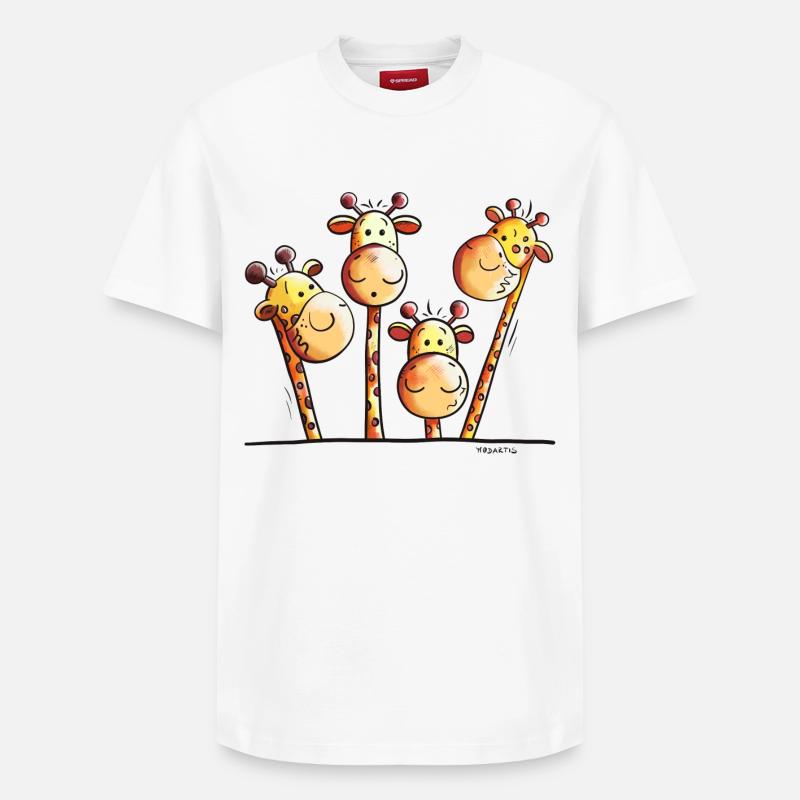 Drôle Girafes - T-shirt unisexe décontracté en coton Supima – de SPREAD - blanc
