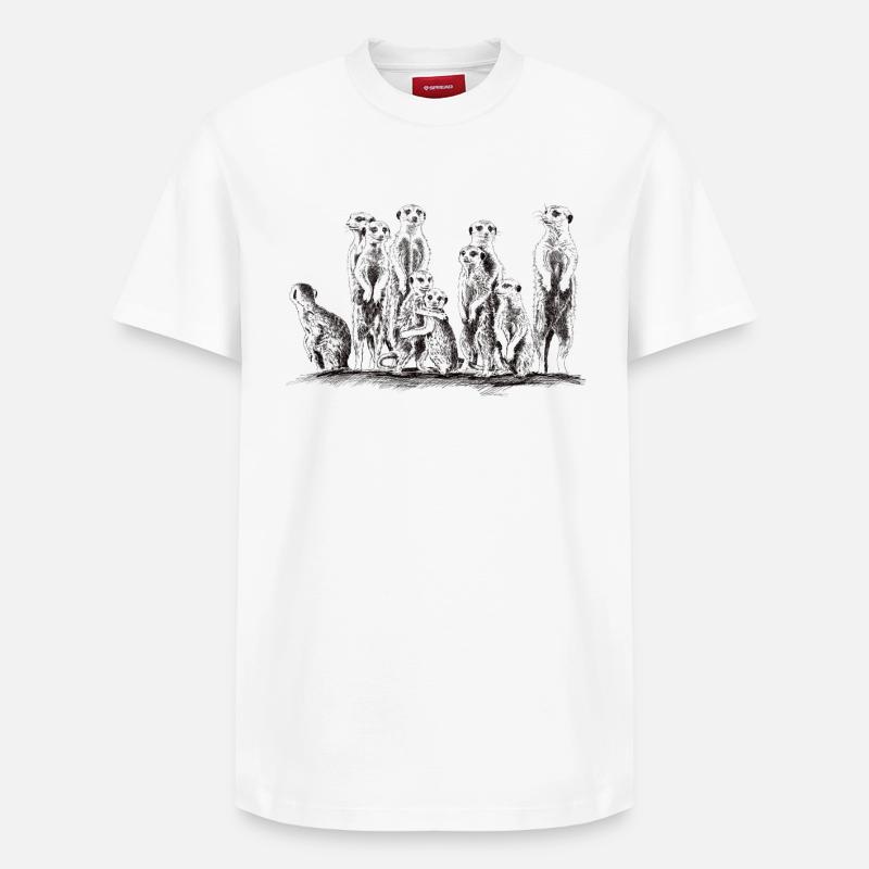 Erdmännchen - Relaxed Unisex Supima Cotton T-Shirt – von SPREAD - Weiß