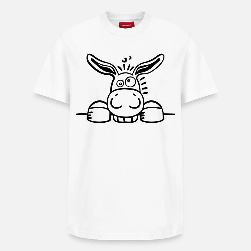 Neugieriger Esel - Relaxed Unisex Supima Cotton T-Shirt – von SPREAD - Weiß