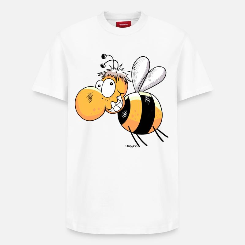 Fröhliche Biene - Relaxed Unisex Supima Cotton T-Shirt – von SPREAD - Weiß