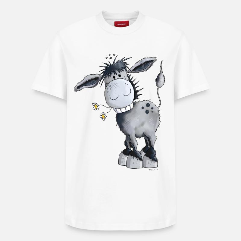 Knuffiger Esel - Relaxed Unisex Supima Cotton T-Shirt – von SPREAD - Weiß