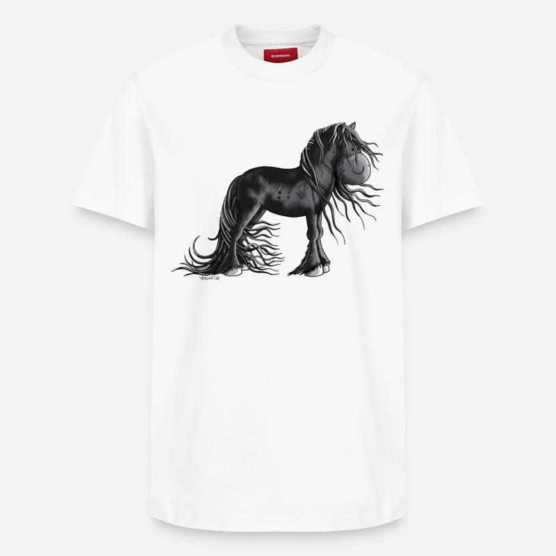 Süßes Friesenpferd - Relaxed Unisex Supima Cotton T-Shirt – von SPREAD - Weiß