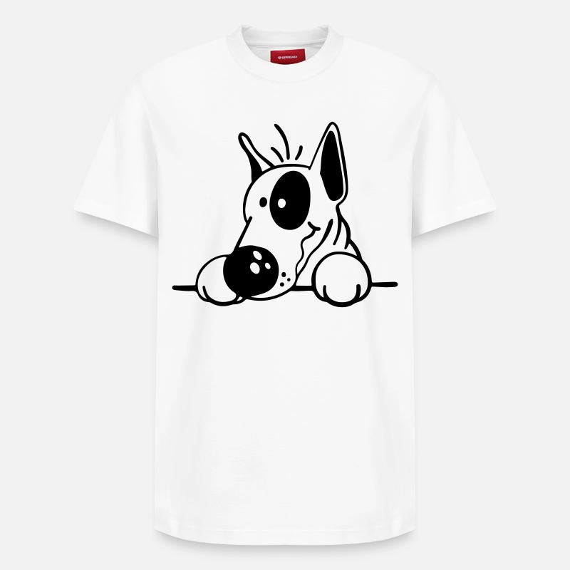 Der Bullterrier - Relaxed Unisex Supima Cotton T-Shirt – von SPREAD - Weiß