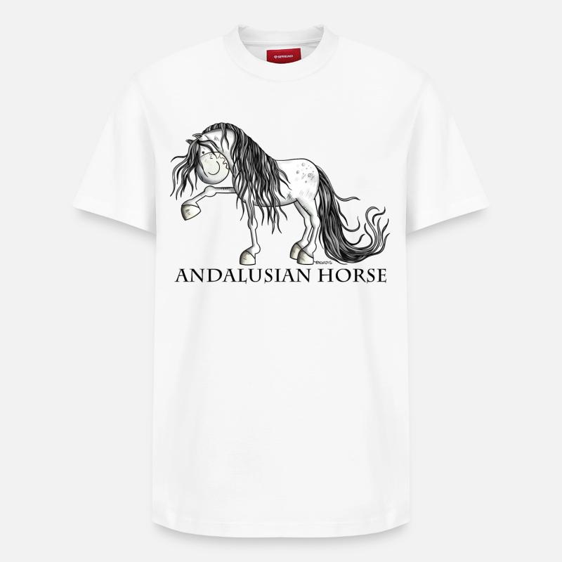Andalusian Horse - T-shirt unisexe décontracté en coton Supima – de SPREAD - blanc