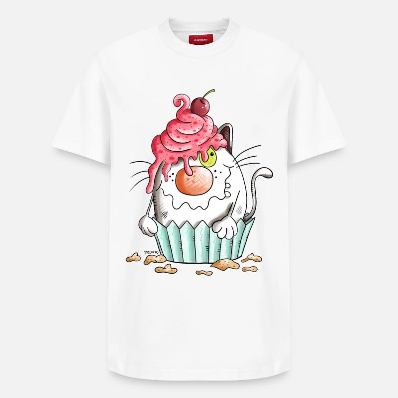 Chat et Muffin - T-shirt unisexe décontracté en coton Supima – de SPREAD - blanc