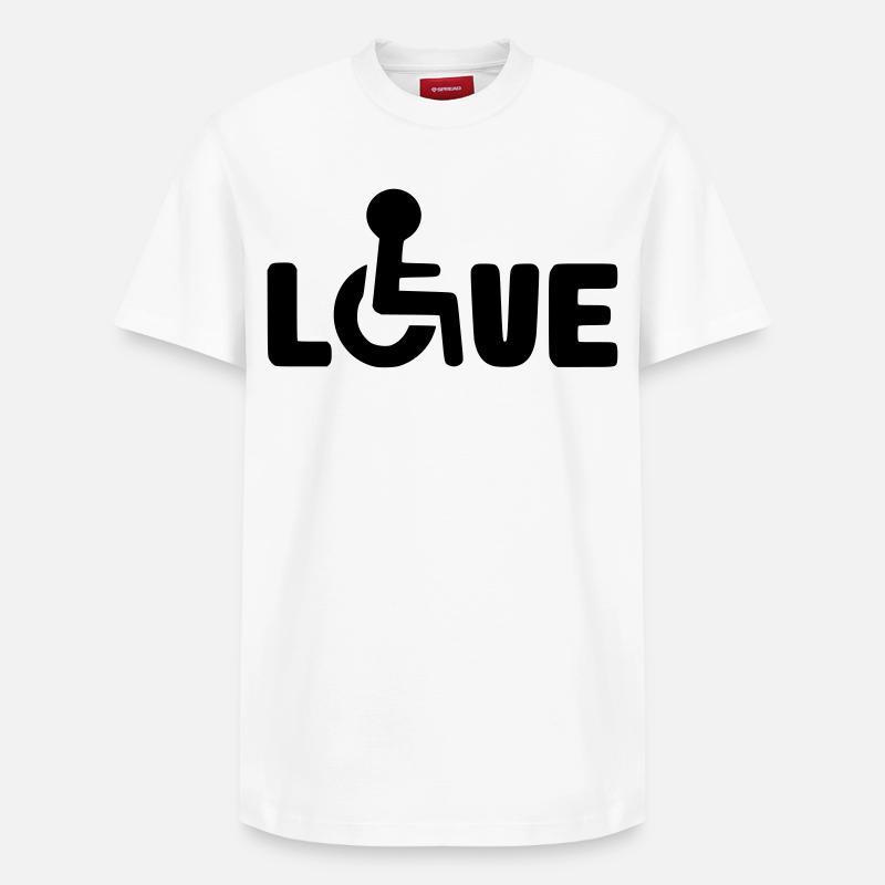 Liebe zum Rollstuhl # - Relaxed Unisex Supima Cotton T-Shirt – von SPREAD - Weiß