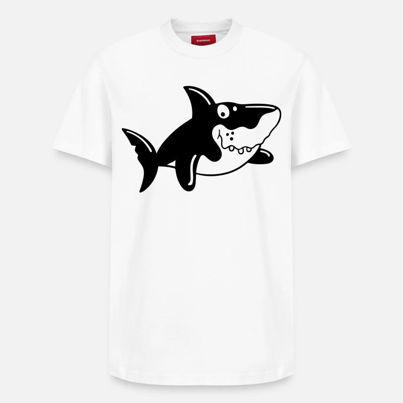 Requin comique - T-shirt unisexe décontracté en coton Supima – de SPREAD - blanc
