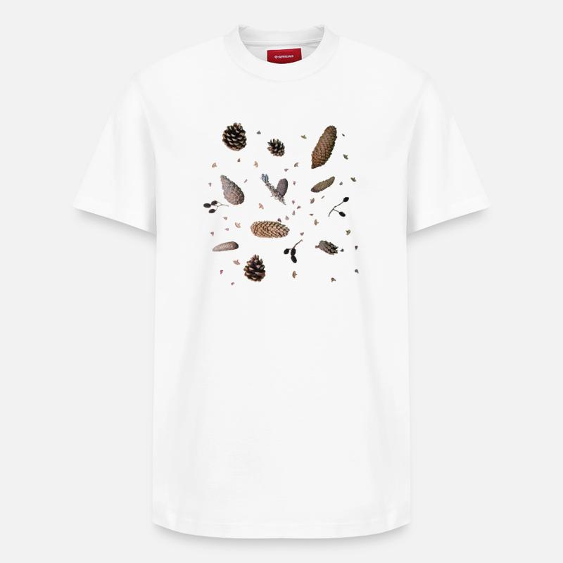 Cones, botany - Relaxed Unisex Supima Cotton T-Shirt – by SPREAD - white