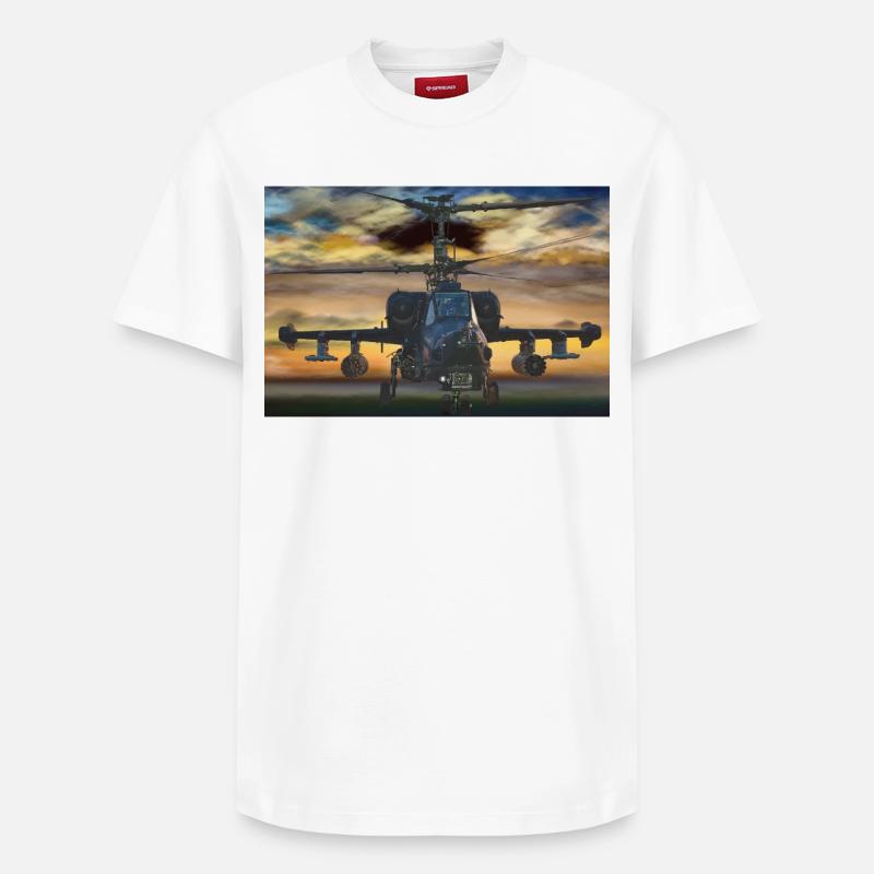 Hélicoptères - T-shirt unisexe décontracté en coton Supima – de SPREAD - blanc